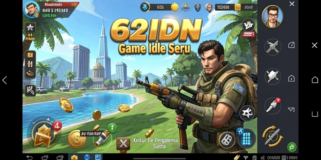 Tampilan gameplay menarik dari 62IDN dengan gaya Idle.