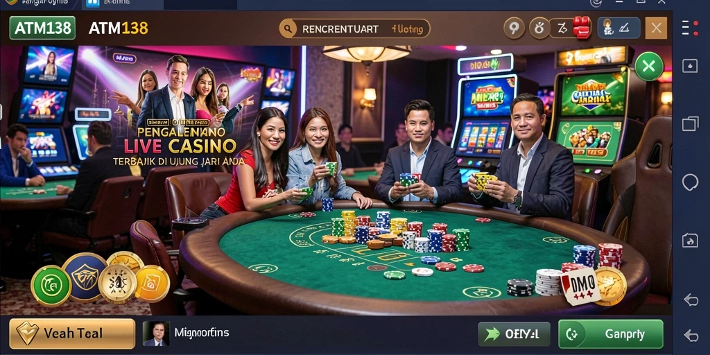 Gambaran tentang gameplay Live Casino yang mendebarkan di ATM138.