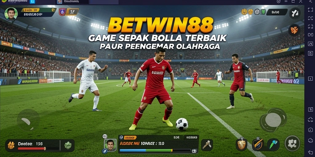 Tampilan gameplay BETWIN88 dengan aksi sepak bola yang seru.