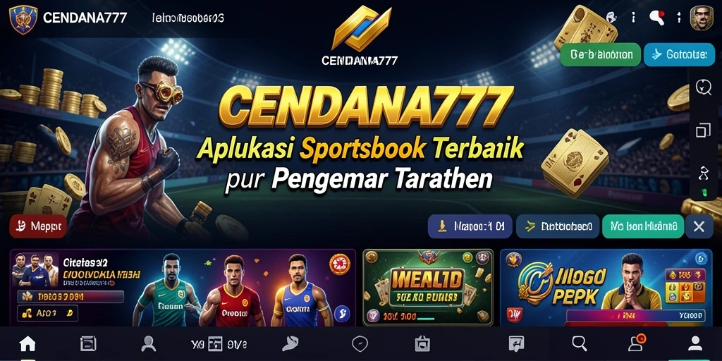 Tampilan layar utama CENDANA777 dengan fitur taruhan olahraga yang lengkap.