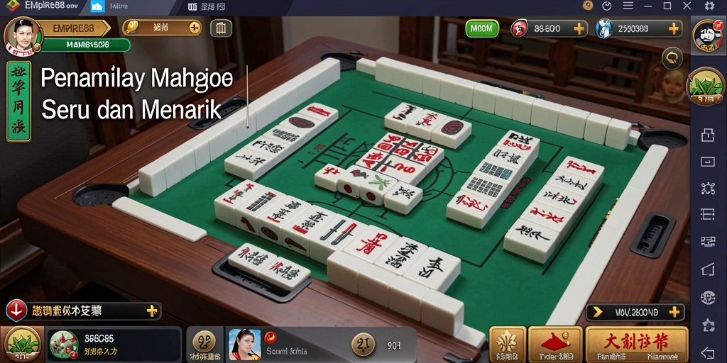 Screenshot utama EMPIRE88 menampilkan gameplay Mahjong yang menarik.