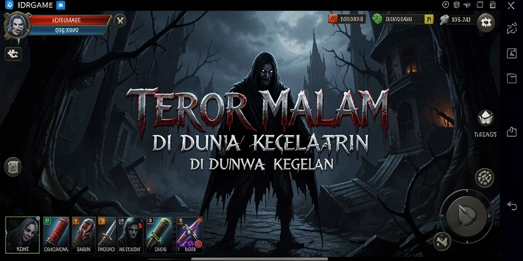 Screenshot IDRGAME menampilkan suasana gameplay yang menyeramkan dengan kegelapan yang membayangi.