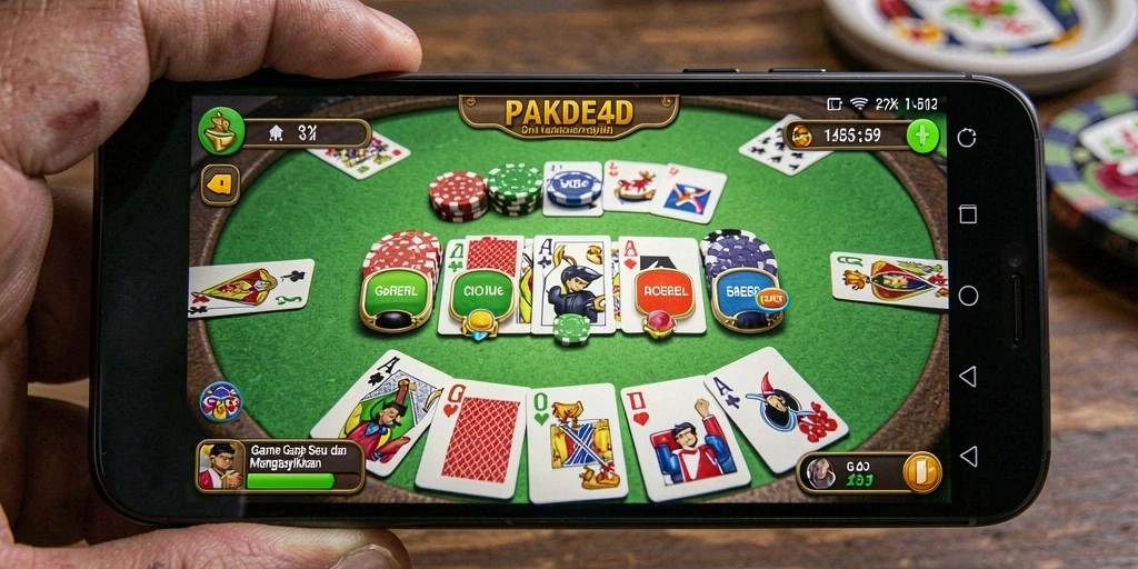 Tampilan utama gameplay Gaple PAKDE4D yang seru dan menantang.