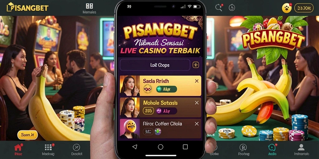 Screenshot permainan PISANGBET menampilkan suasana Live Casino yang mendebarkan.