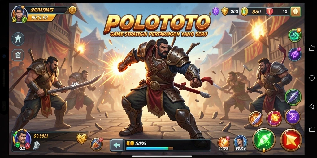Tampilan gameplay POLOTOTO yang mendebarkan dan penuh strategi.
