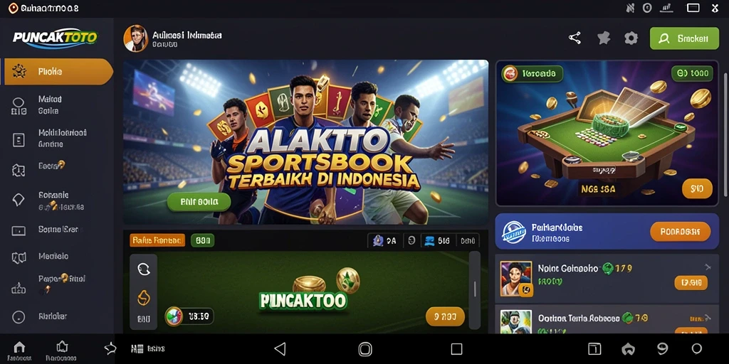Tampilan utama PUNCAKTOTO dengan berbagai pilihan taruhan olahraga.