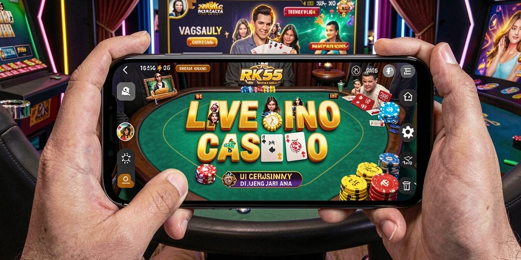 Tampilan gameplay yang mendebarkan di RK55 Live Casino.