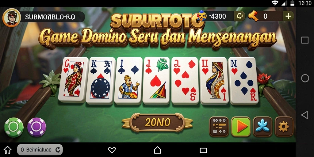 Tampilan gameplay seru dalam SUBURTOTO dengan domino yang menarik.