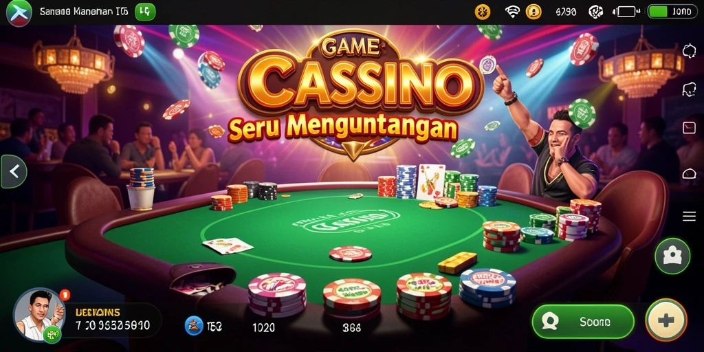 Screenshot gameplay T6 menampilkan pengalaman kasino yang mengasyikan.