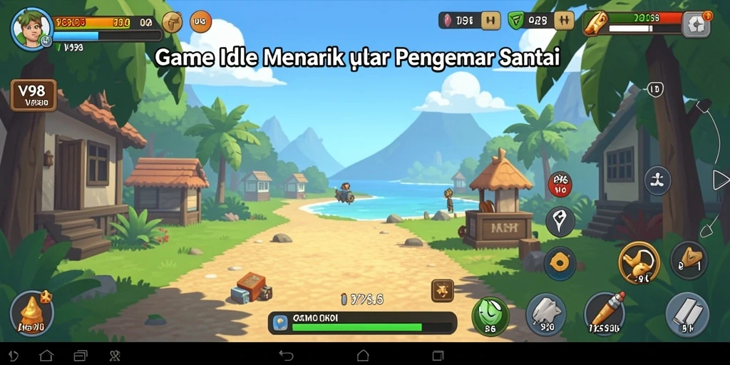 Tampilan utama gameplay V98 yang seru dan warna-warni.